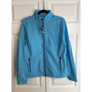 Kate Lord Performance Lightweight Golf Full Zip Windbreaker Jacket Blue Womens M